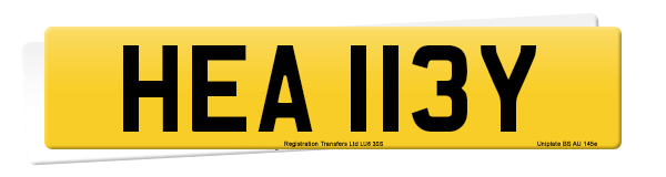 Registration number HEA 113Y